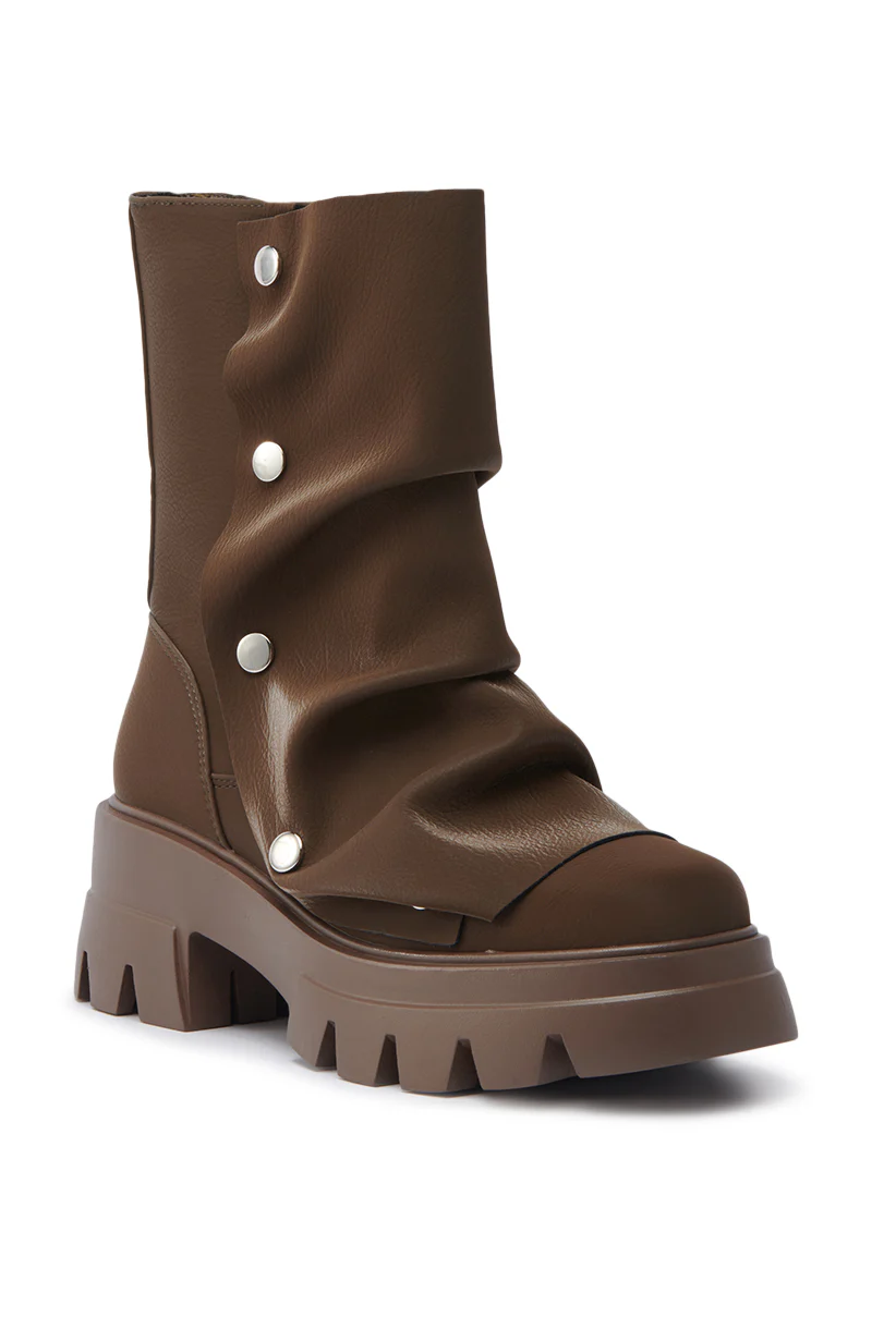 AZALEA WANG BHARTI BROWN FLAT BOOTIE - Image 8