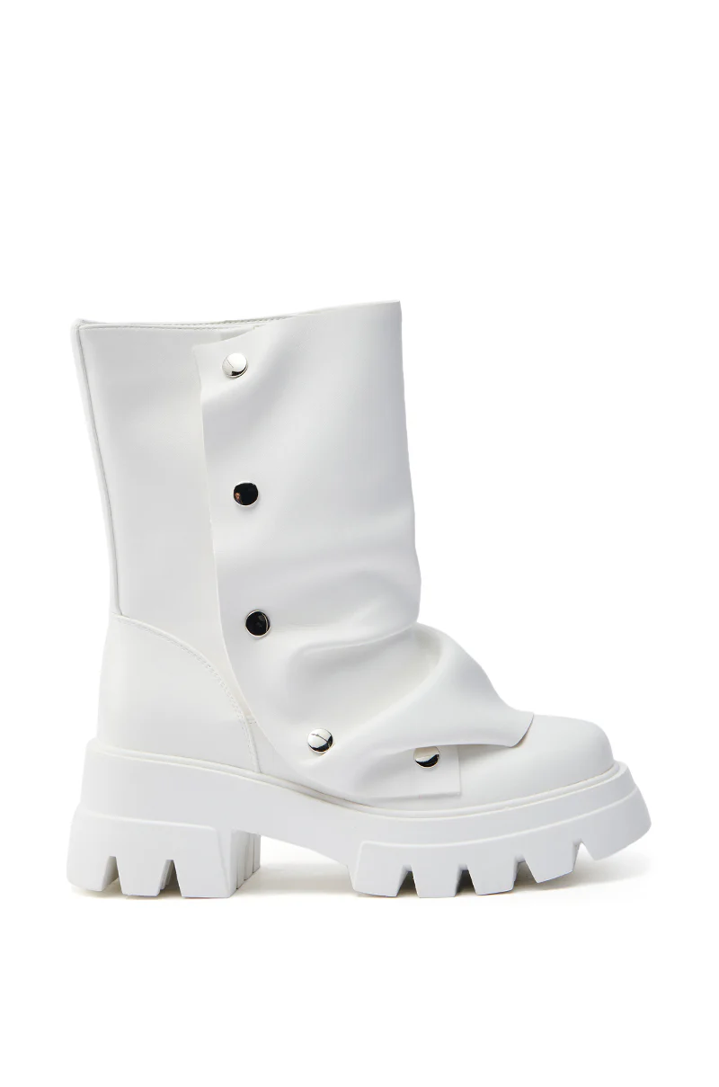 AZALEA WANG BHARTI WHITE SNAP BOOTIE - Image 6