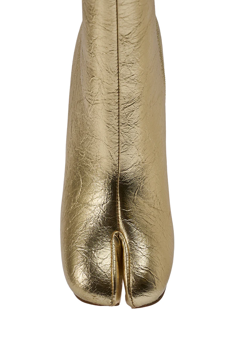AZALEA WANG BILHA GOLD SPLIT TOE CHUNKY BOOTIE - Image 7