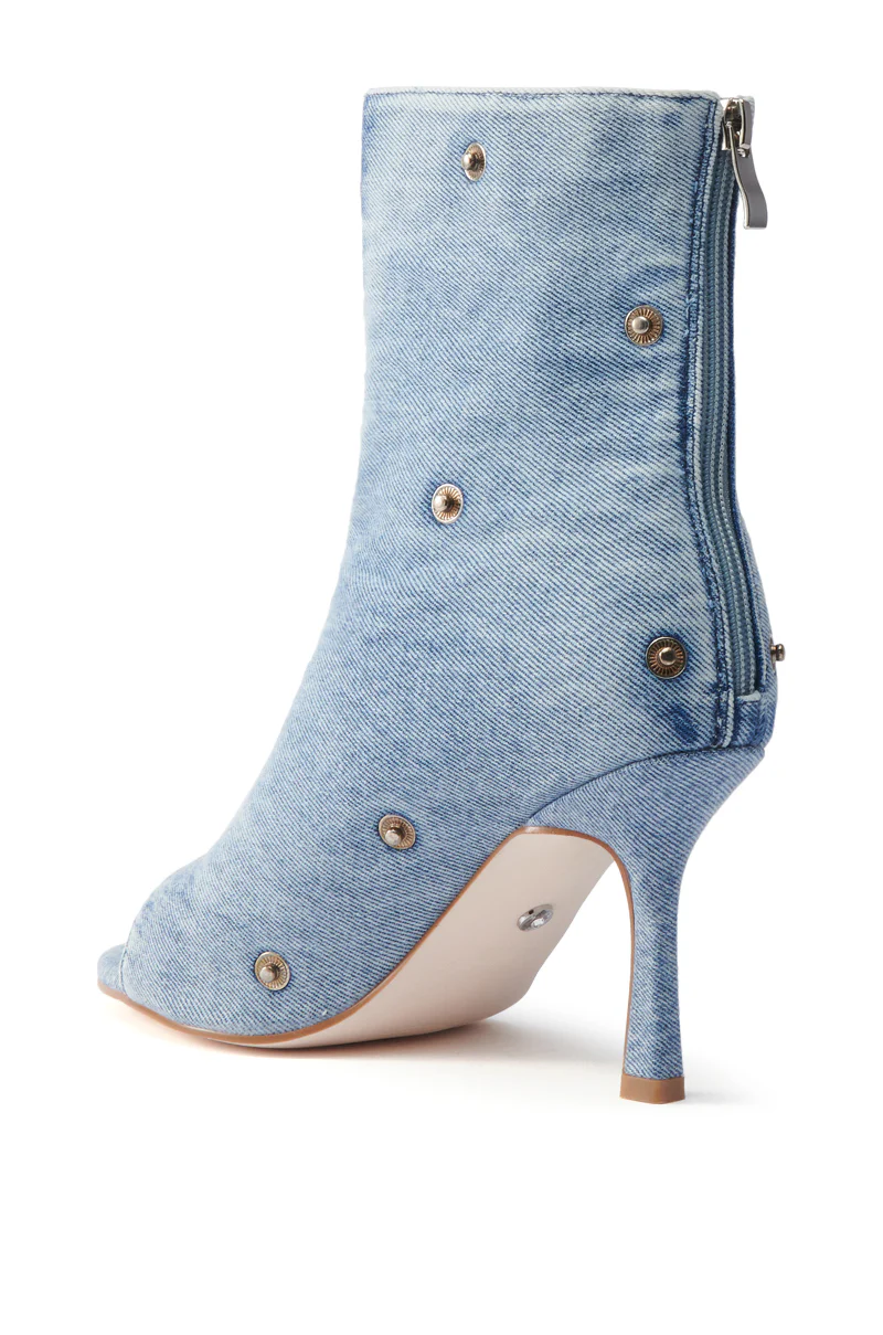 AZALEA WANG BIRD SONG DENIM OPEN TOE SNAP BOOTIE - Image 14
