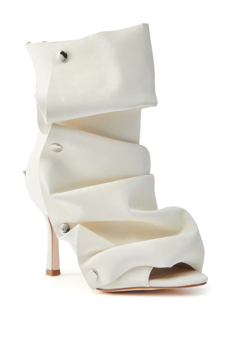 AZALEA WANG BIRD SONG SNAP OPEN TOE BOOTIE IN BONE - Image 5