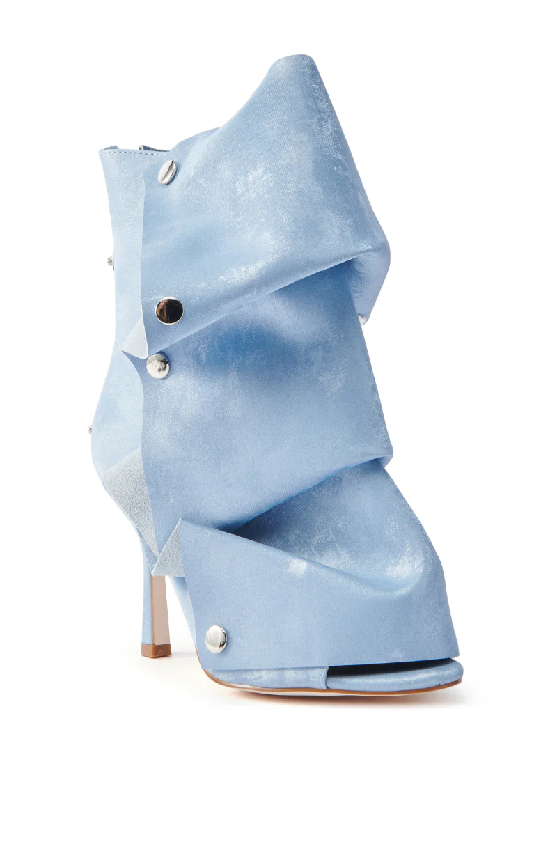 AZALEA WANG BIRD SONG SNAP OPEN TOE BOOTIE IN BLUE - Image 5