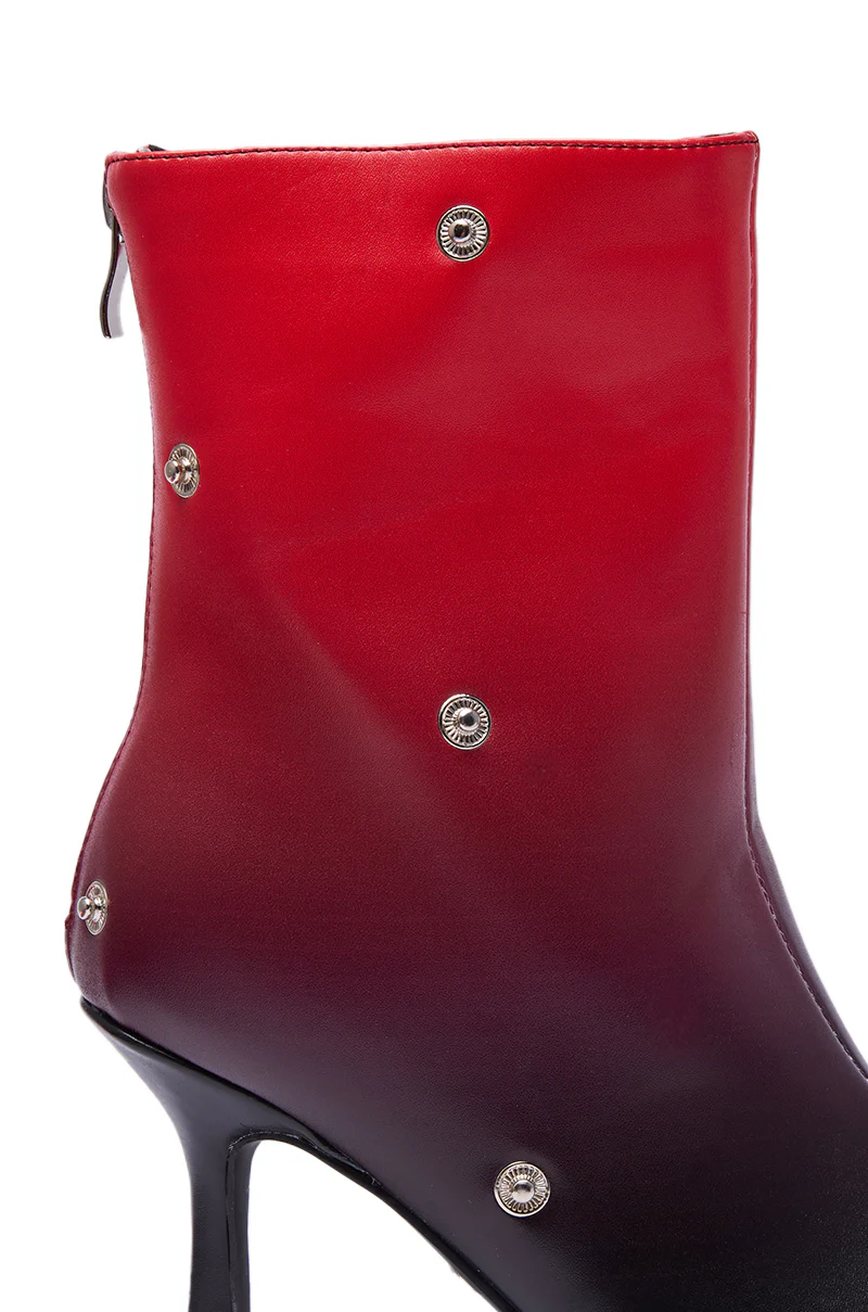 AZALEA WANG BIRDSONG RED OMBRE SNAP OPEN TOE BOOTIE - Image 11