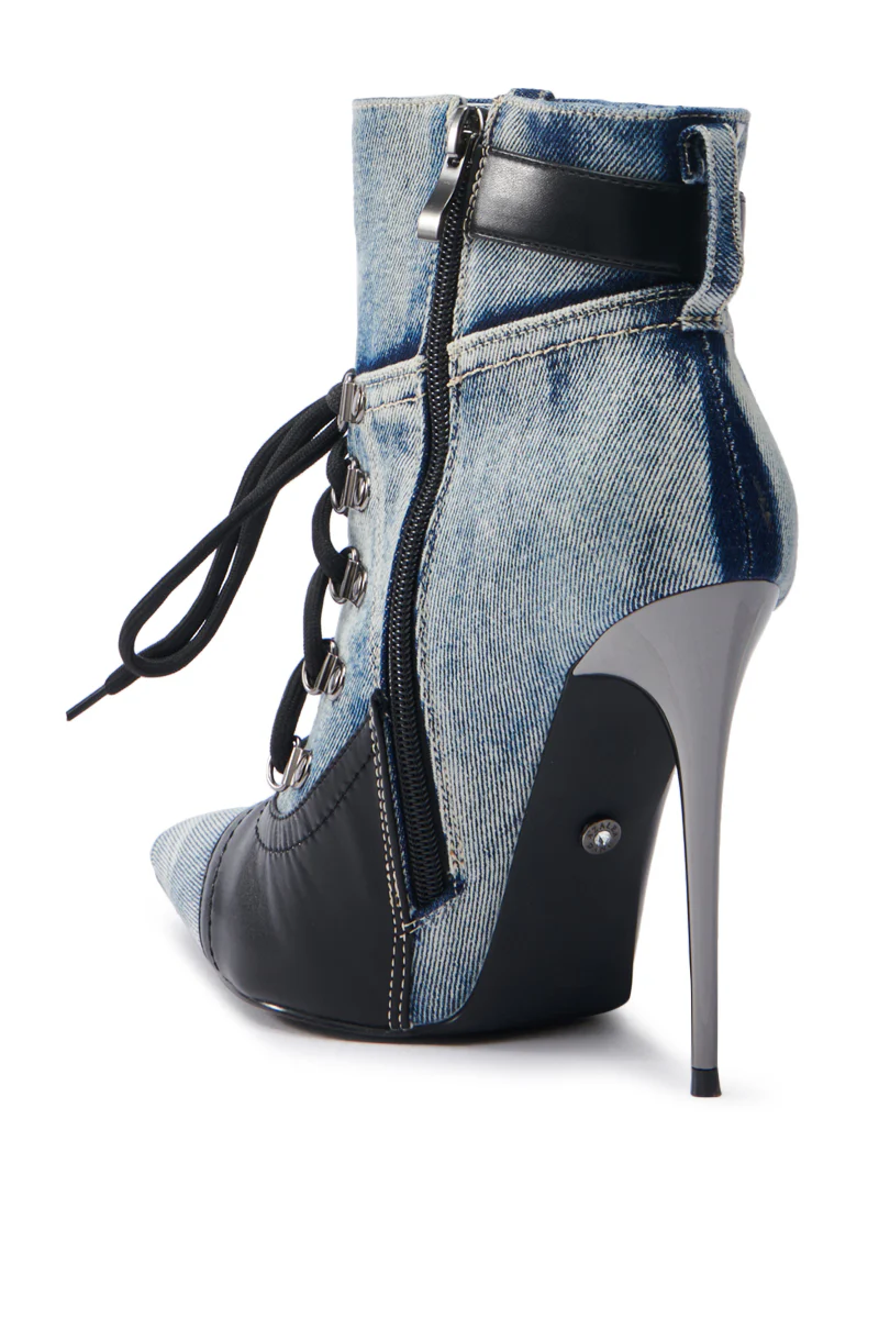 AZALEA WANG BLANCHE DENIM STILETTO BOOTIE - Image 5