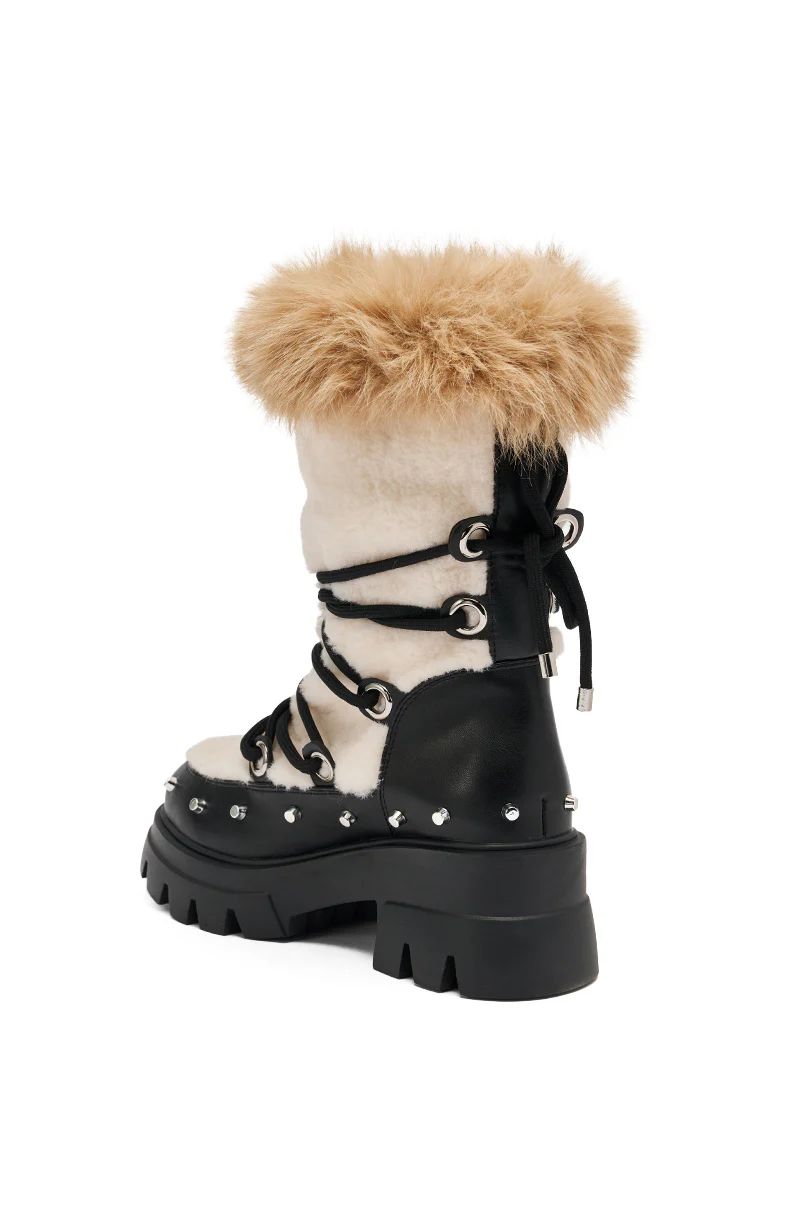 AZALEA WANG BLEJAN BLACK FUR AND SHERPA BOOTIE - Image 5