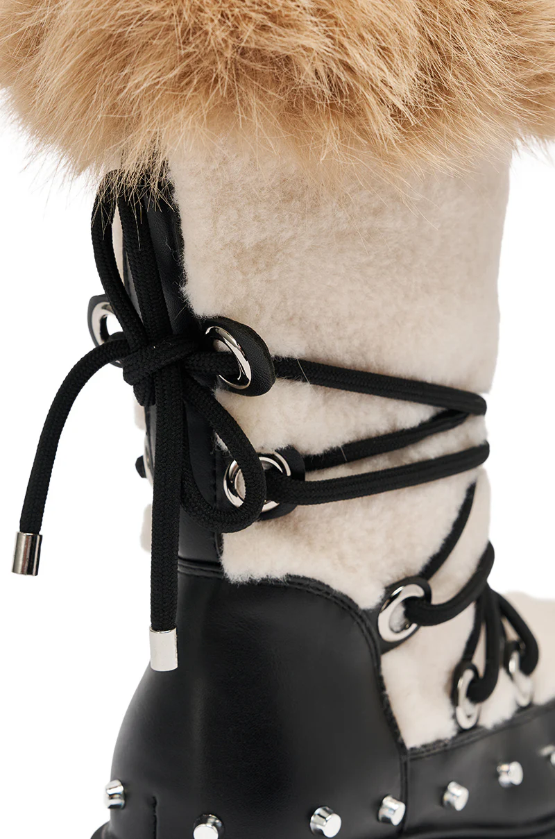 AZALEA WANG BLEJAN BLACK FUR AND SHERPA BOOTIE - Image 6