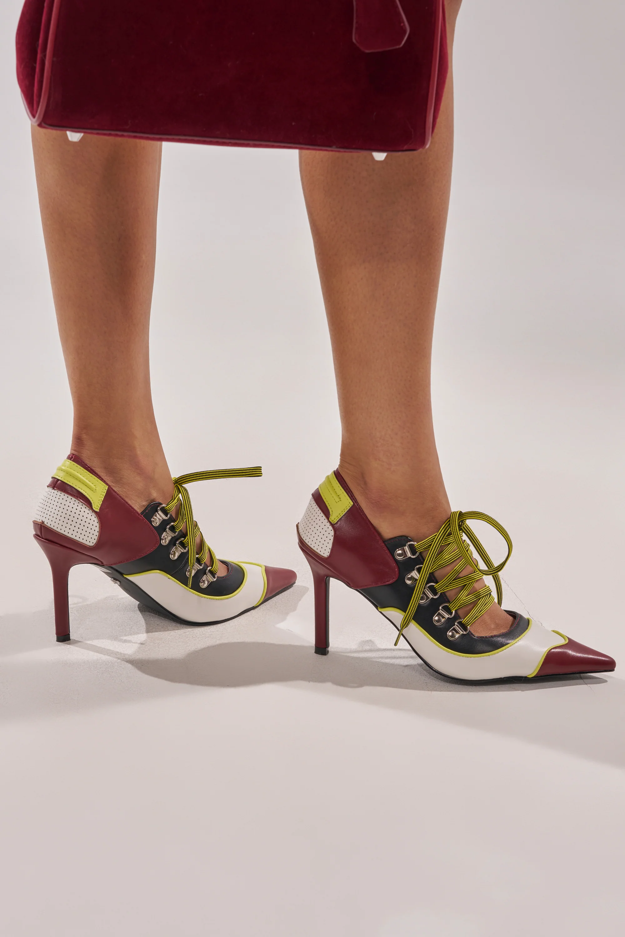 AZALEA WANG BLITZ MULTI COLOR LACE UP STILETTO PUMP