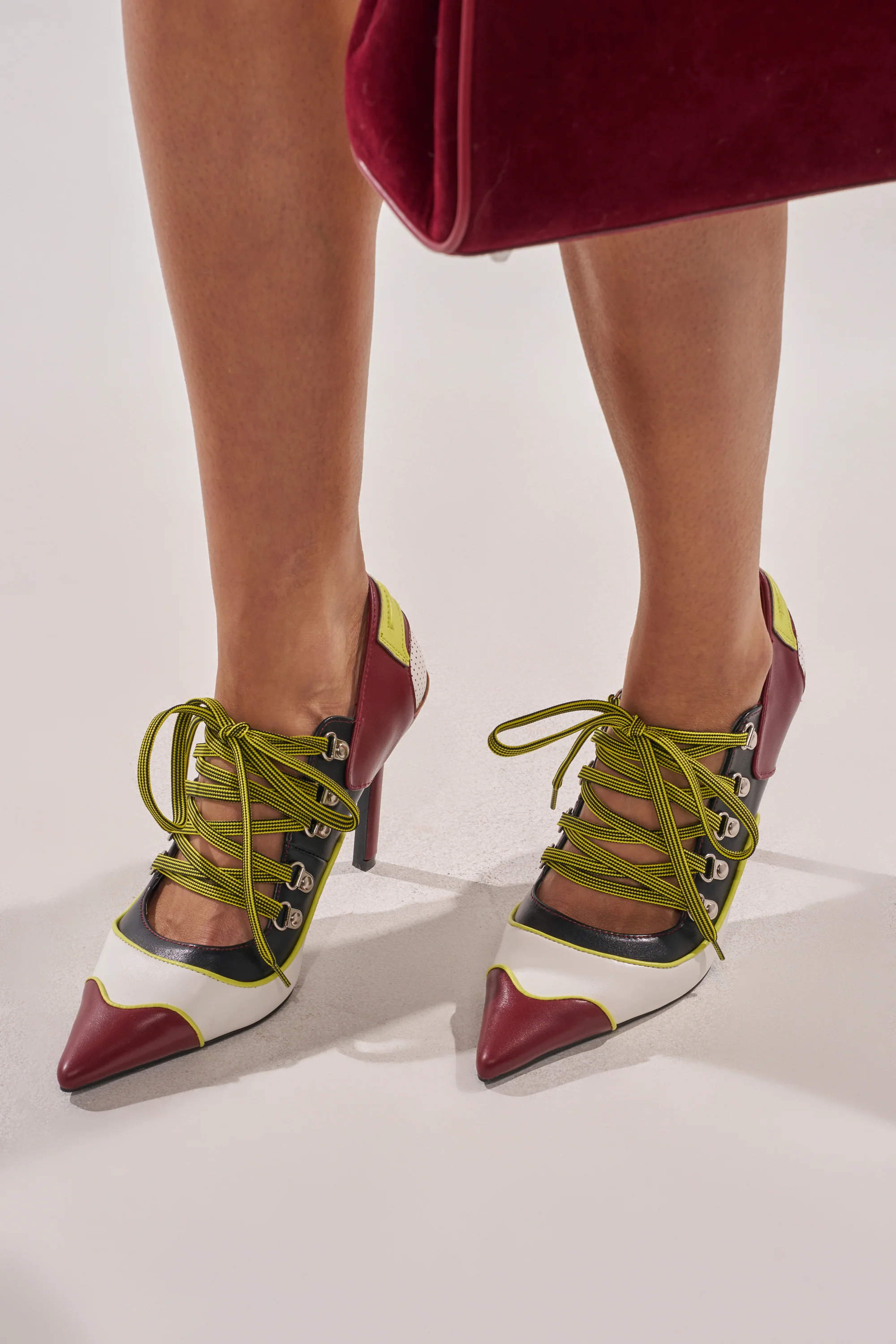 AZALEA WANG BLITZ MULTI COLOR LACE UP STILETTO PUMP - Image 2