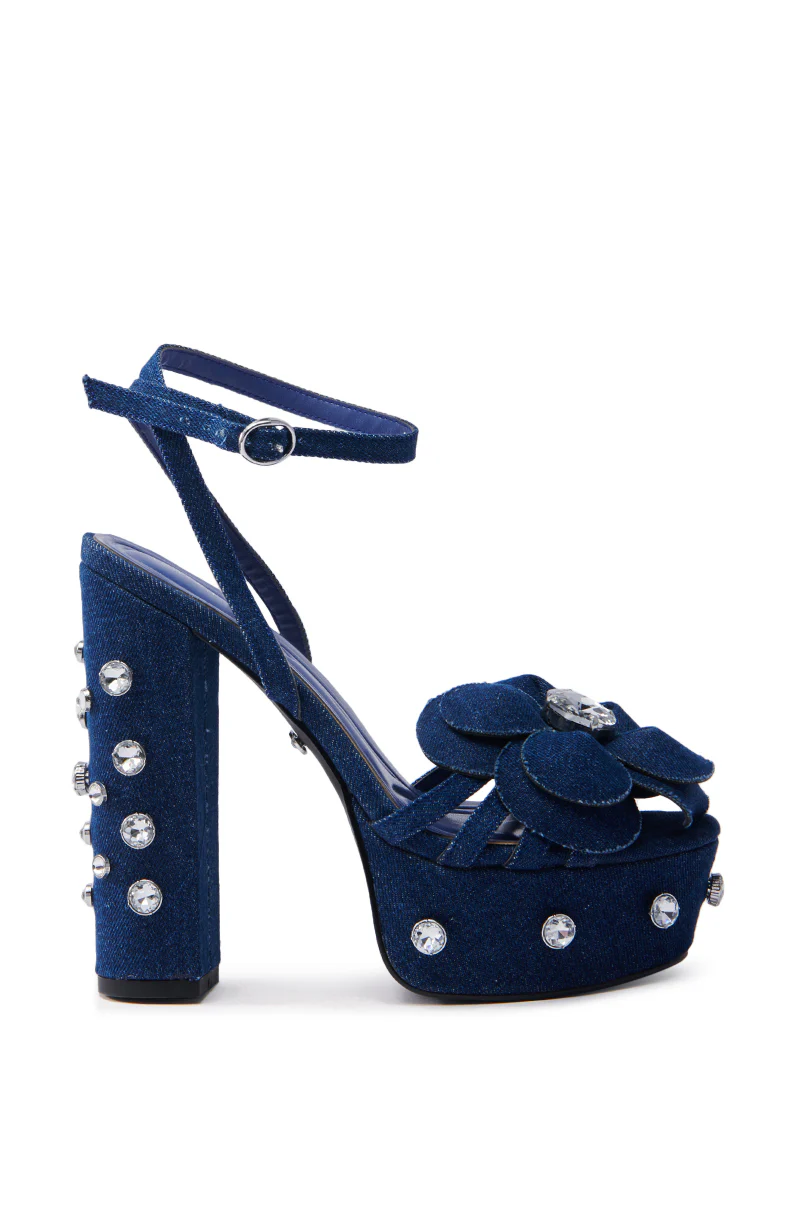 AZALEA WANG BOTTLER DENIM WITH RHINESTONE SANDAL - Image 6