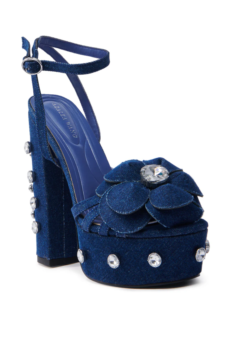 AZALEA WANG BOTTLER DENIM WITH RHINESTONE SANDAL - Image 7