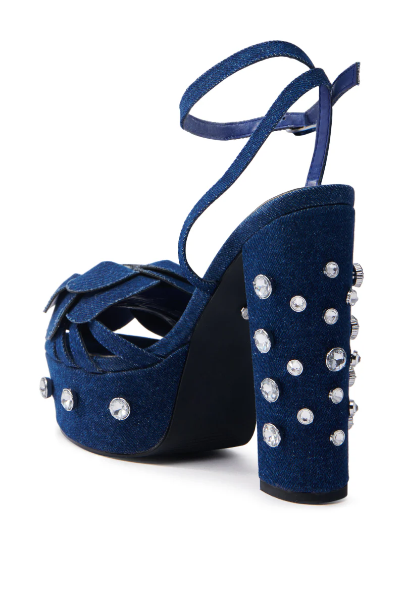 AZALEA WANG BOTTLER DENIM WITH RHINESTONE SANDAL - Image 8
