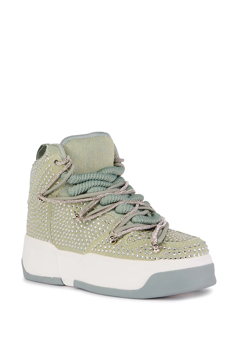 AZALEA WANG BRAVONDO SAGE EMBELLISHED HIGH TOP SNEAKER - Image 3