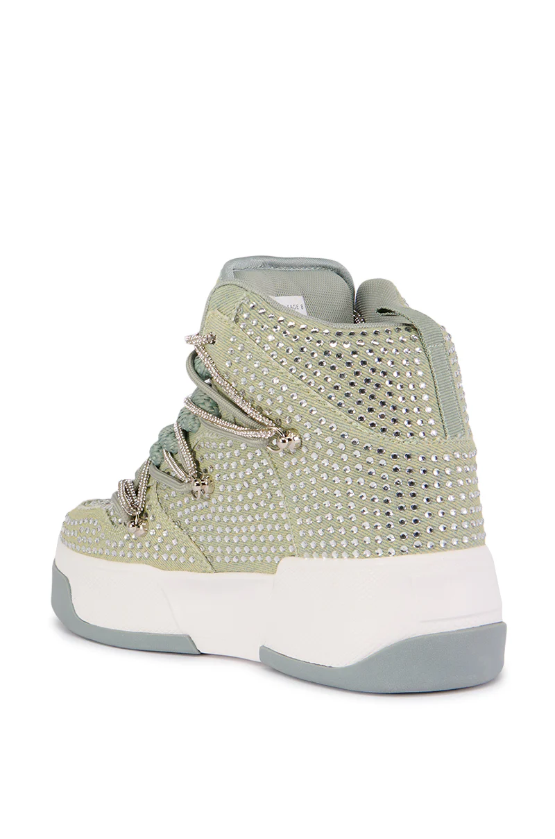 AZALEA WANG BRAVONDO SAGE EMBELLISHED HIGH TOP SNEAKER - Image 4