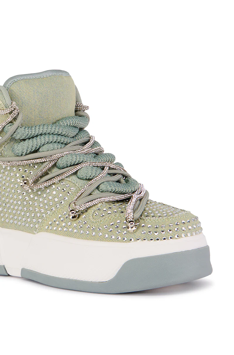 AZALEA WANG BRAVONDO SAGE EMBELLISHED HIGH TOP SNEAKER - Image 5