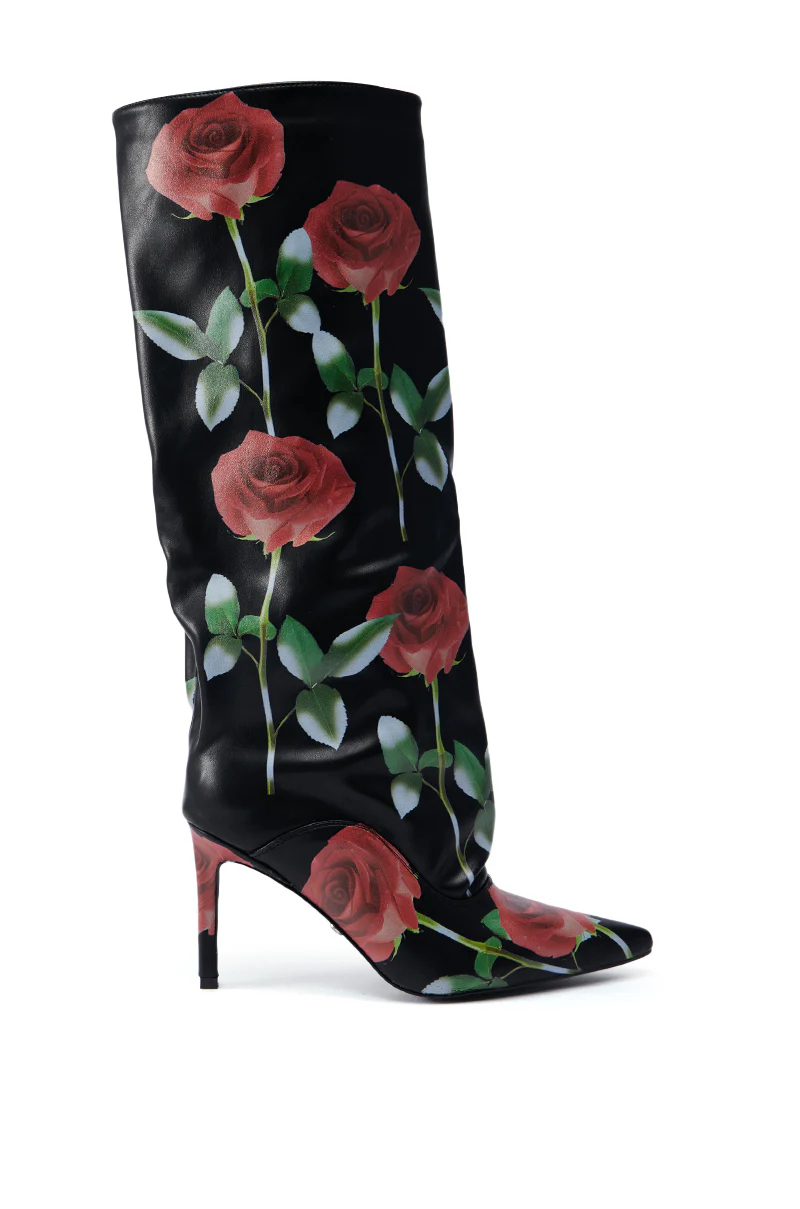 AZALEA WANG BRIDGIE BLACK AND FLORAL STILETTO - Image 2
