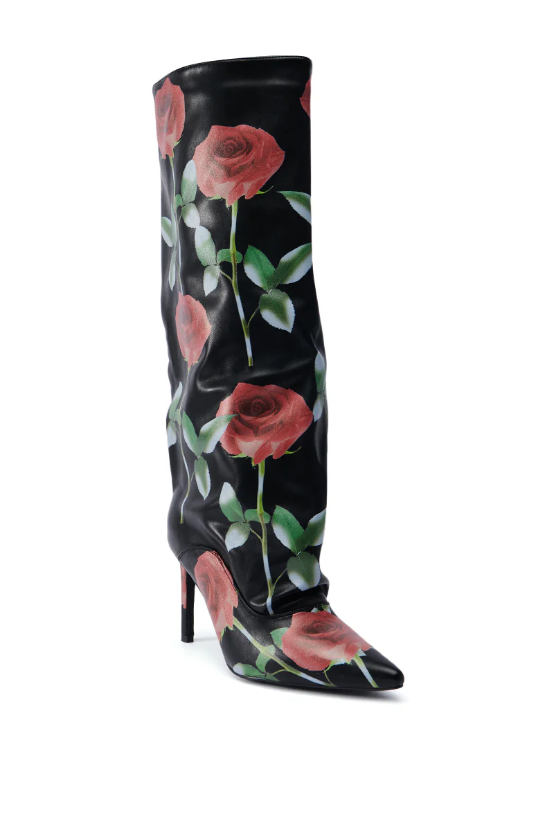 AZALEA WANG BRIDGIE BLACK AND FLORAL STILETTO - Image 3