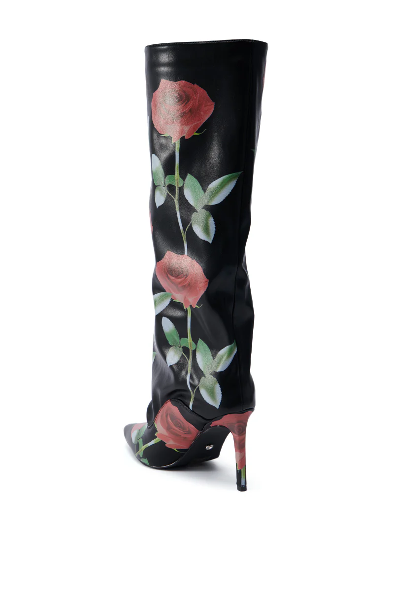AZALEA WANG BRIDGIE BLACK AND FLORAL STILETTO - Image 4