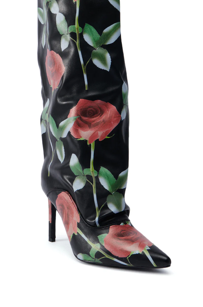 AZALEA WANG BRIDGIE BLACK AND FLORAL STILETTO - Image 5