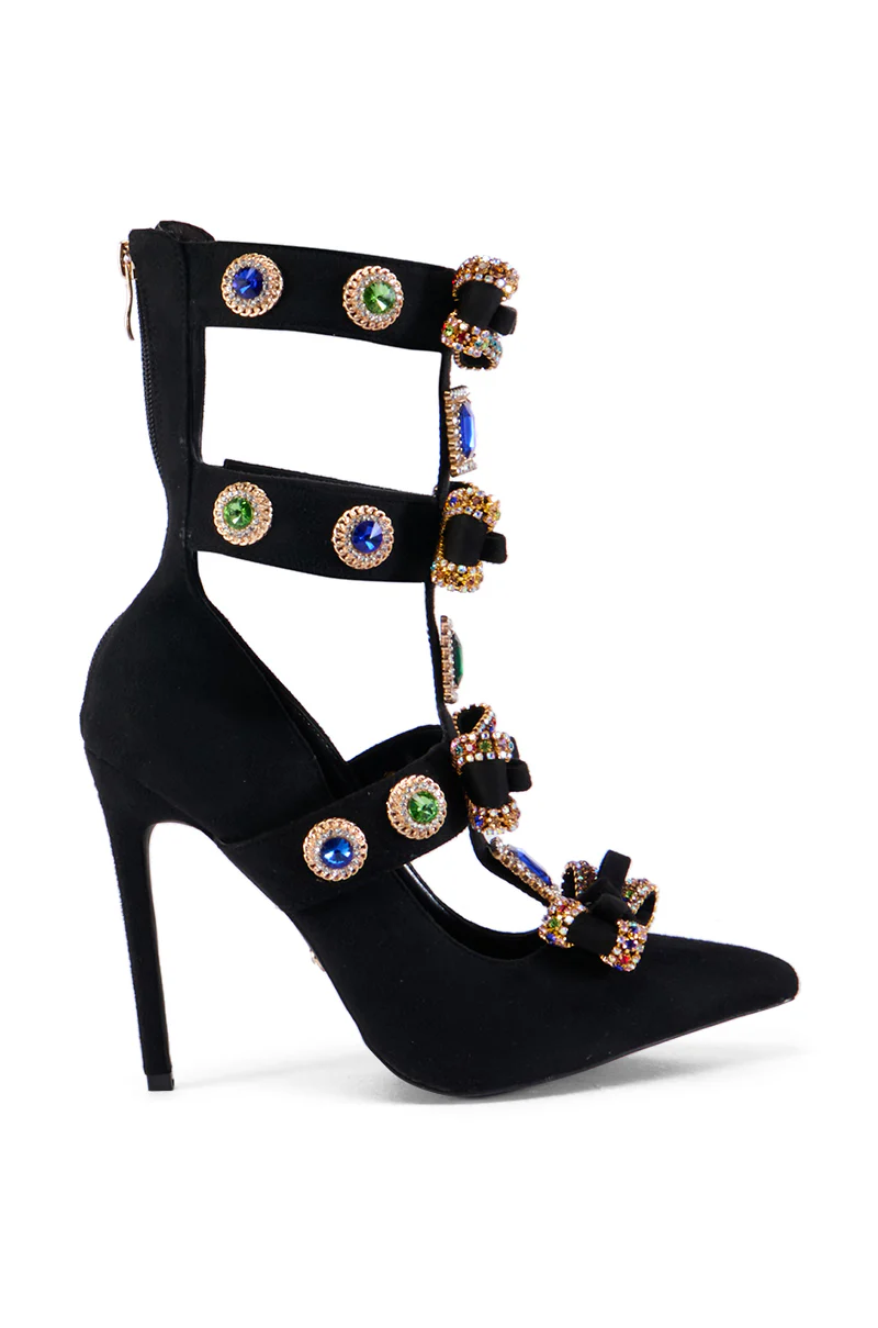 AZALEA WANG BRILLANCE BLACK EMBELLISHED PUMP - Image 3