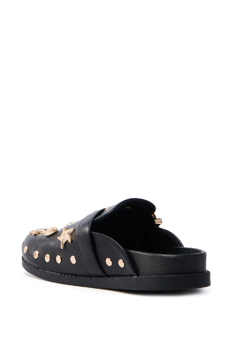 AZALEA WANG BRINY BLACK SEA SHELL EMBELLISHED CLOG - Image 5