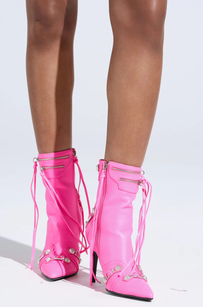 AZALEA WANG BROOKLYN HOT PINK STILETTO BOOTIE