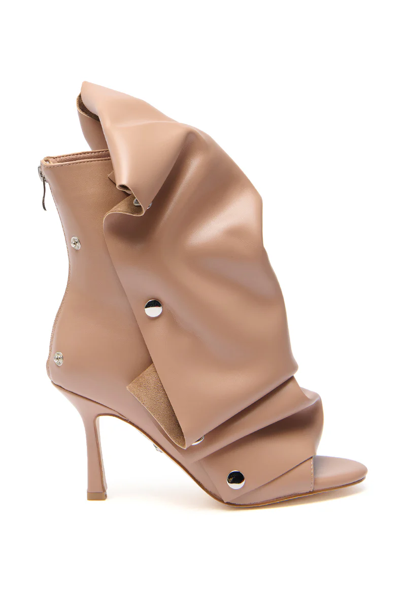 AZALEA WANG BIRDSONG SNAP OPEN-TOE BOOTIE IN MOCHA - Image 2