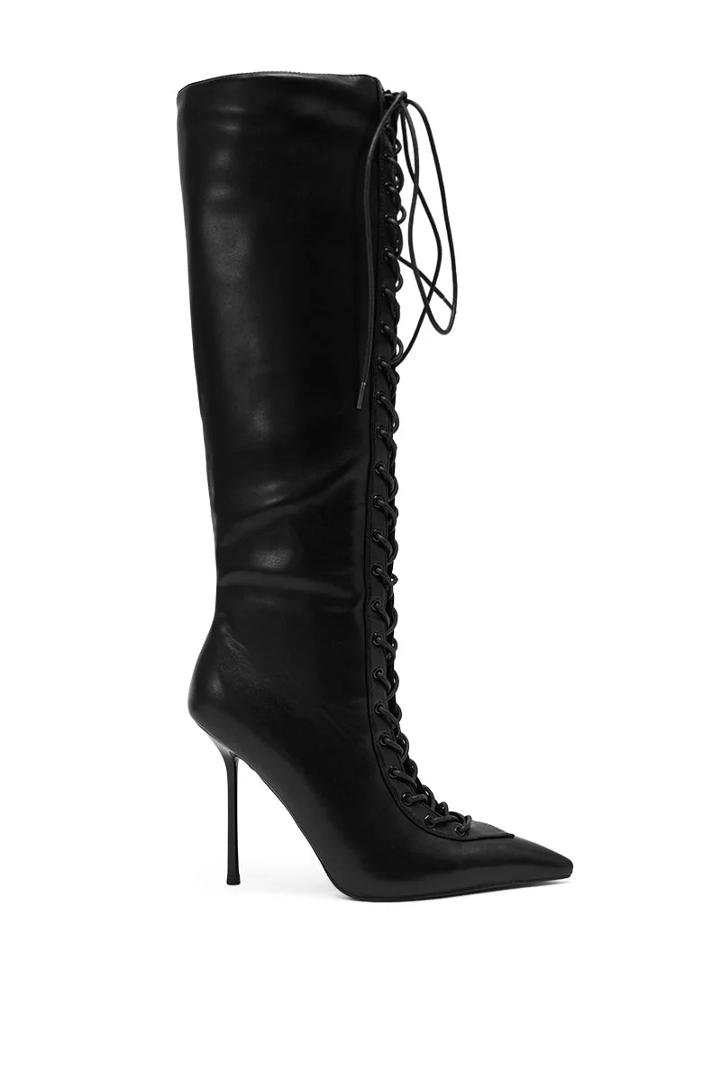 AZALEA WANG BUCHANAN LACE UP BOOT IN BLACK - Image 6