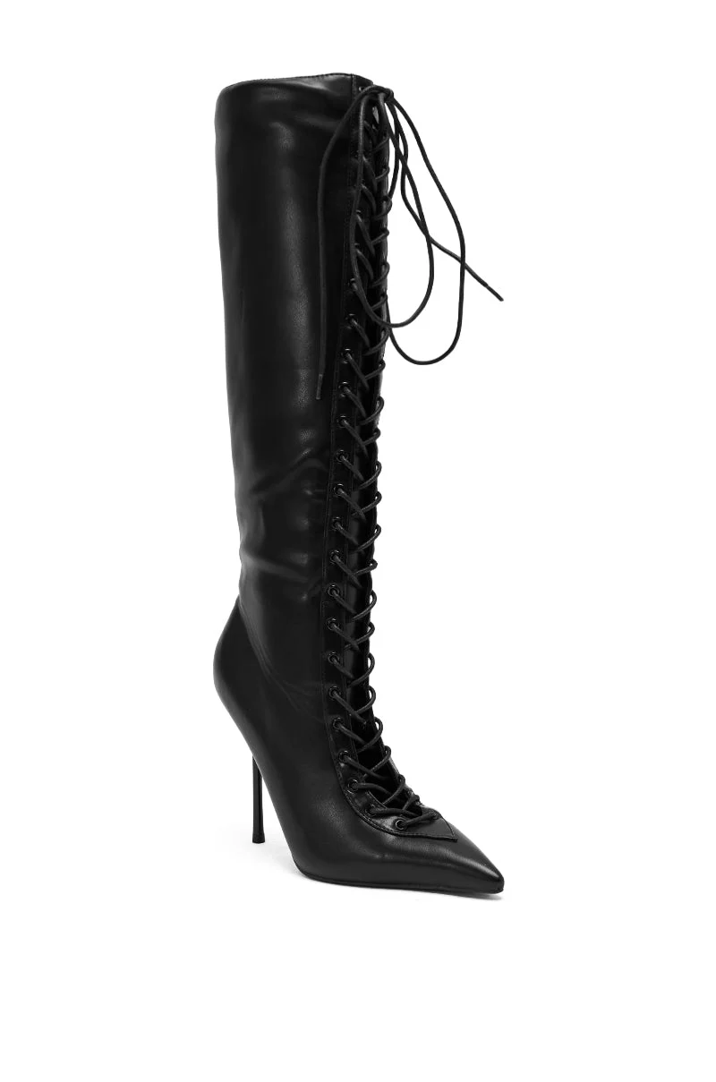 AZALEA WANG BUCHANAN LACE UP BOOT IN BLACK - Image 7