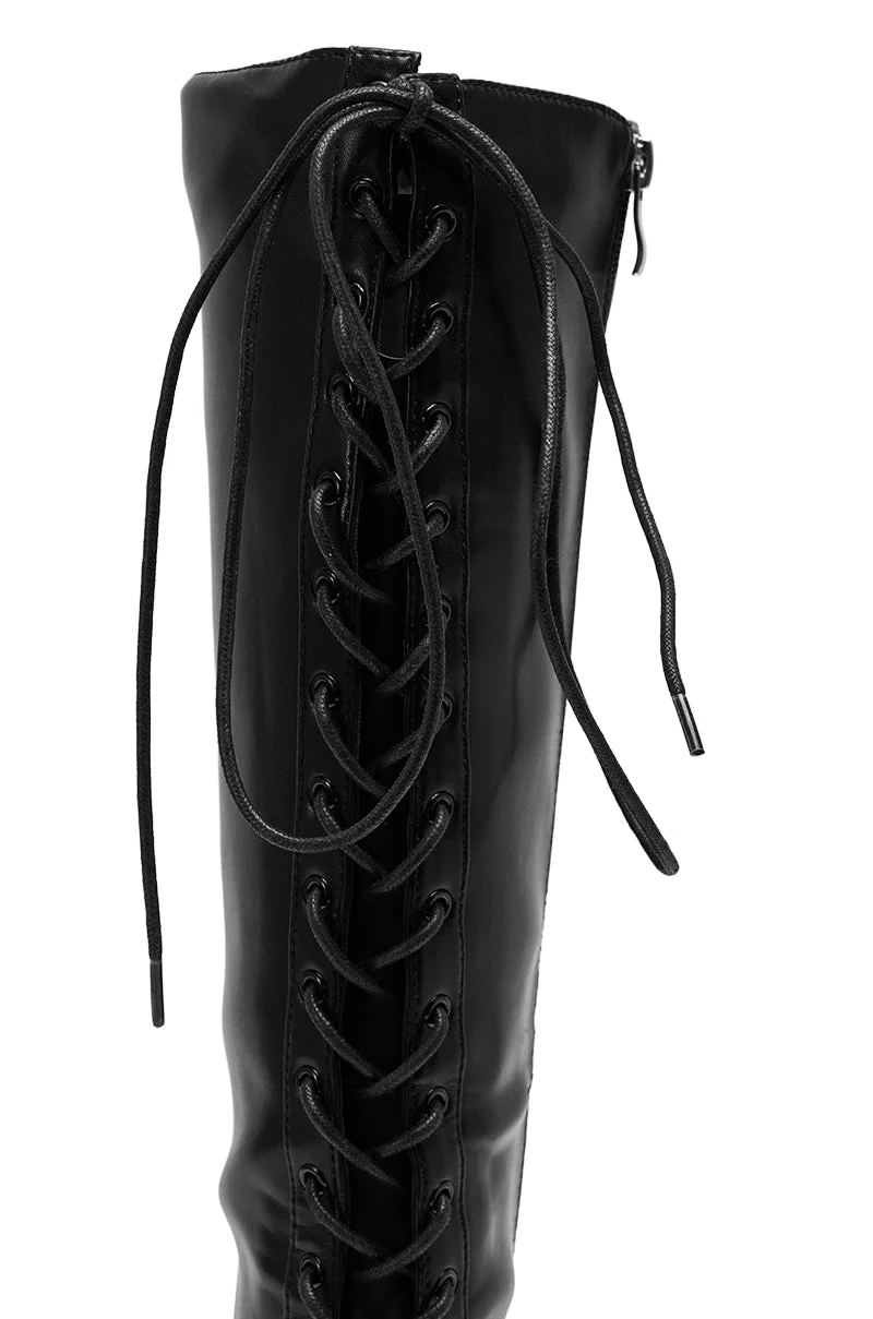 AZALEA WANG BUCHANAN LACE UP BOOT IN BLACK - Image 9
