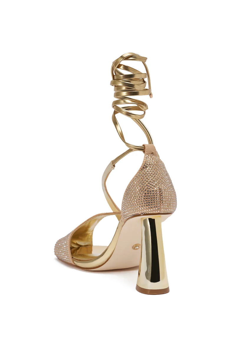 AZALEA WANG BUILANY GOLD RHINESTONE CHUNKY PUMP - Image 8