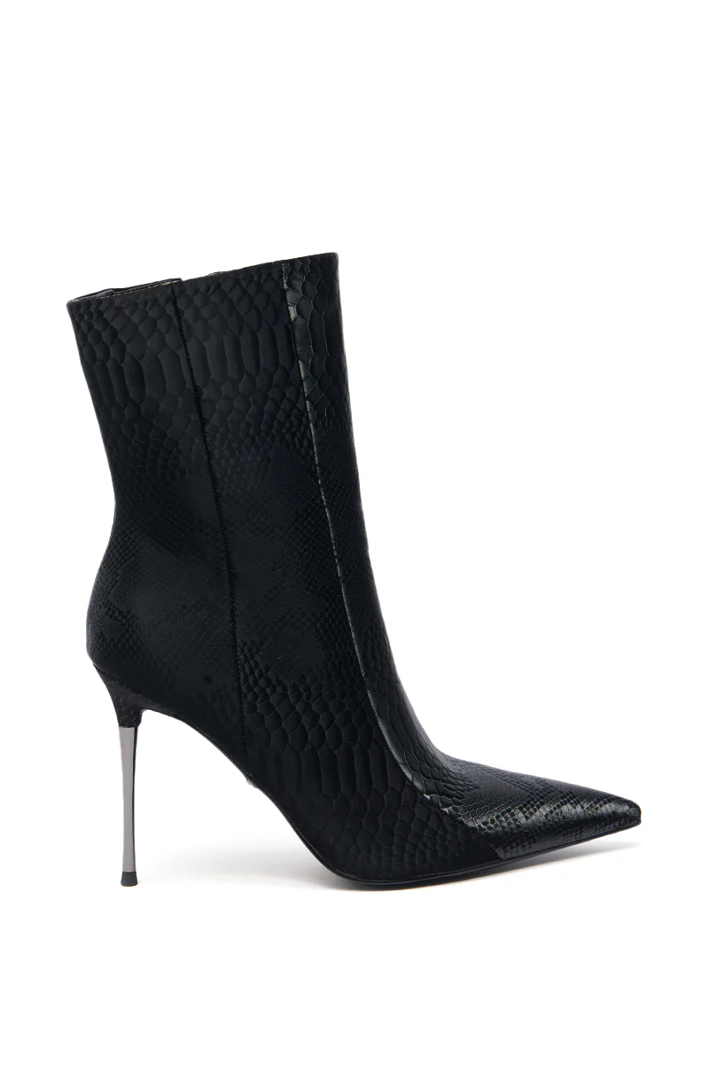 AZALEA WANG CALEAN BLACK METAL STILETTO HEEL BOOTIE - Image 2