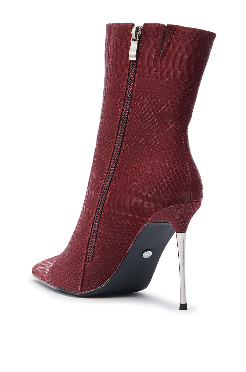 AZALEA WANG CALEAN BURGUNDY BOOTIE - Image 7