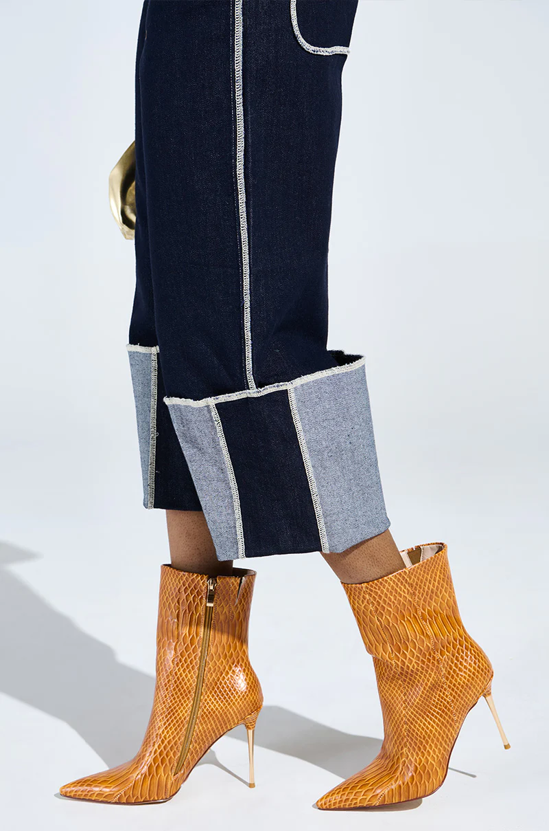 AZALEA WANG CALEAN ORANGE STILETTO BOOTIE - Image 3