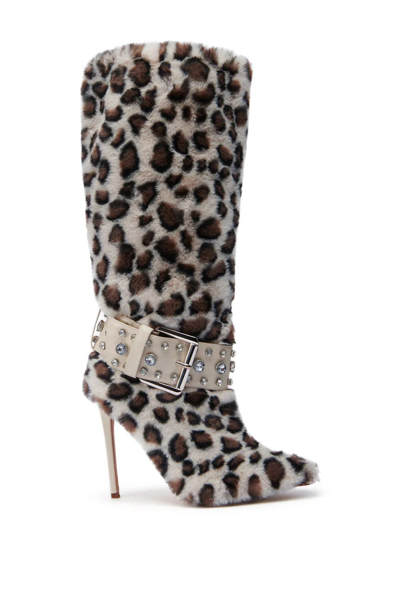 AZALEA WANG CALISTO LEOPARD EMBELLISHED BOOT - Image 4