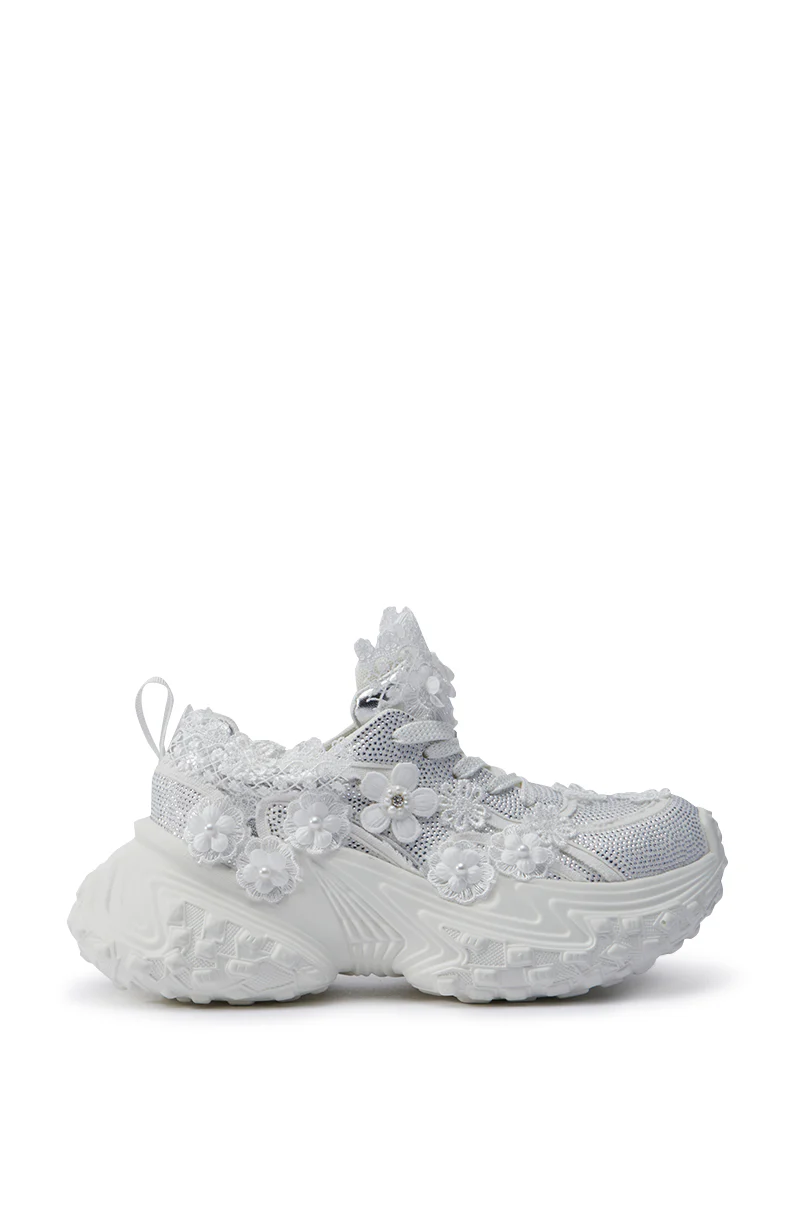 AZALEA WANG CANISH WHITE EMBELLISHED SNEAKER - Image 3
