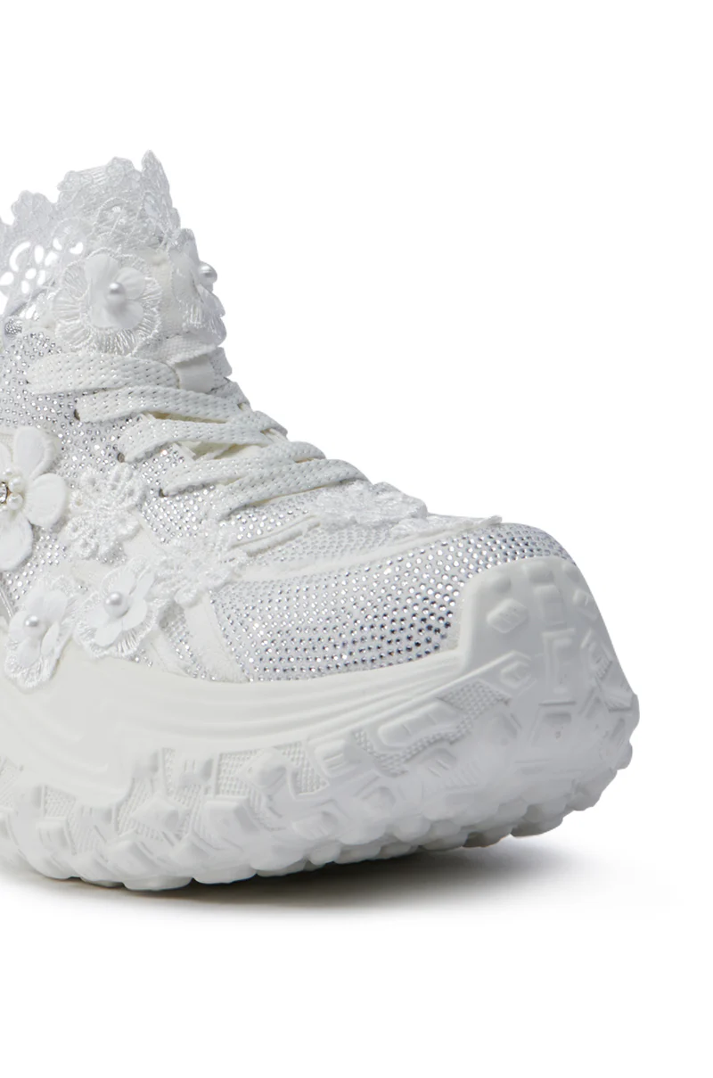 AZALEA WANG CANISH WHITE EMBELLISHED SNEAKER - Image 6