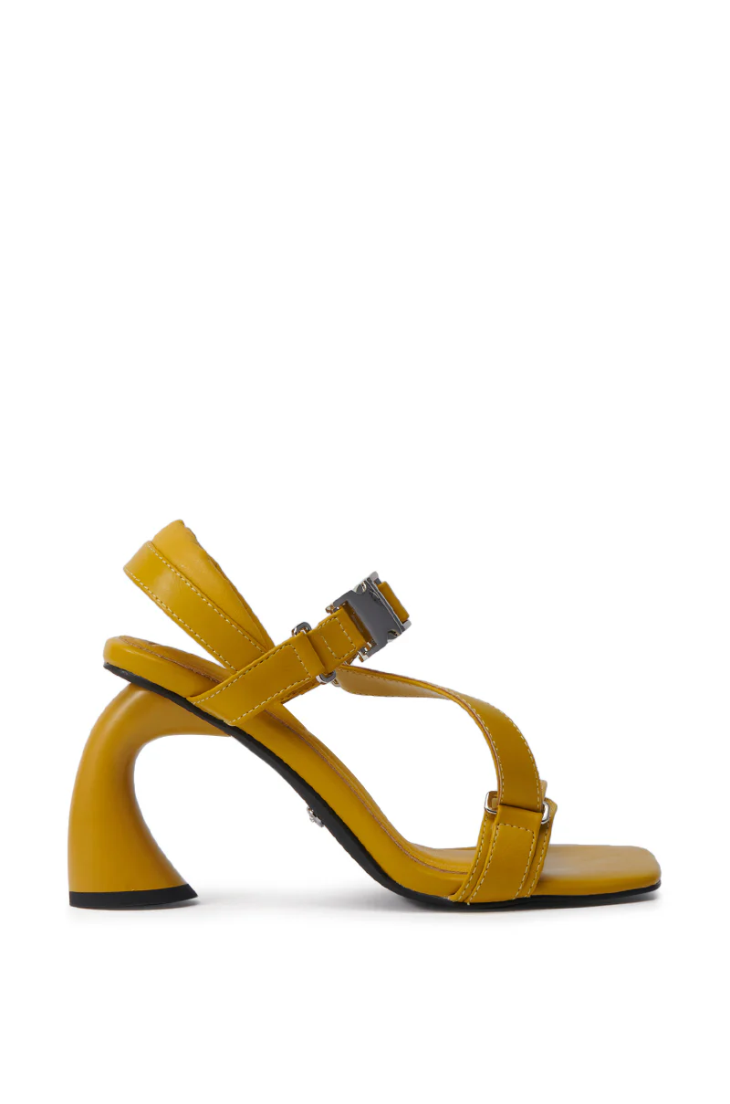 AZALEA WANG CAPRIZE MUSTARD NOVELTY HEEL SANDAL - Image 3