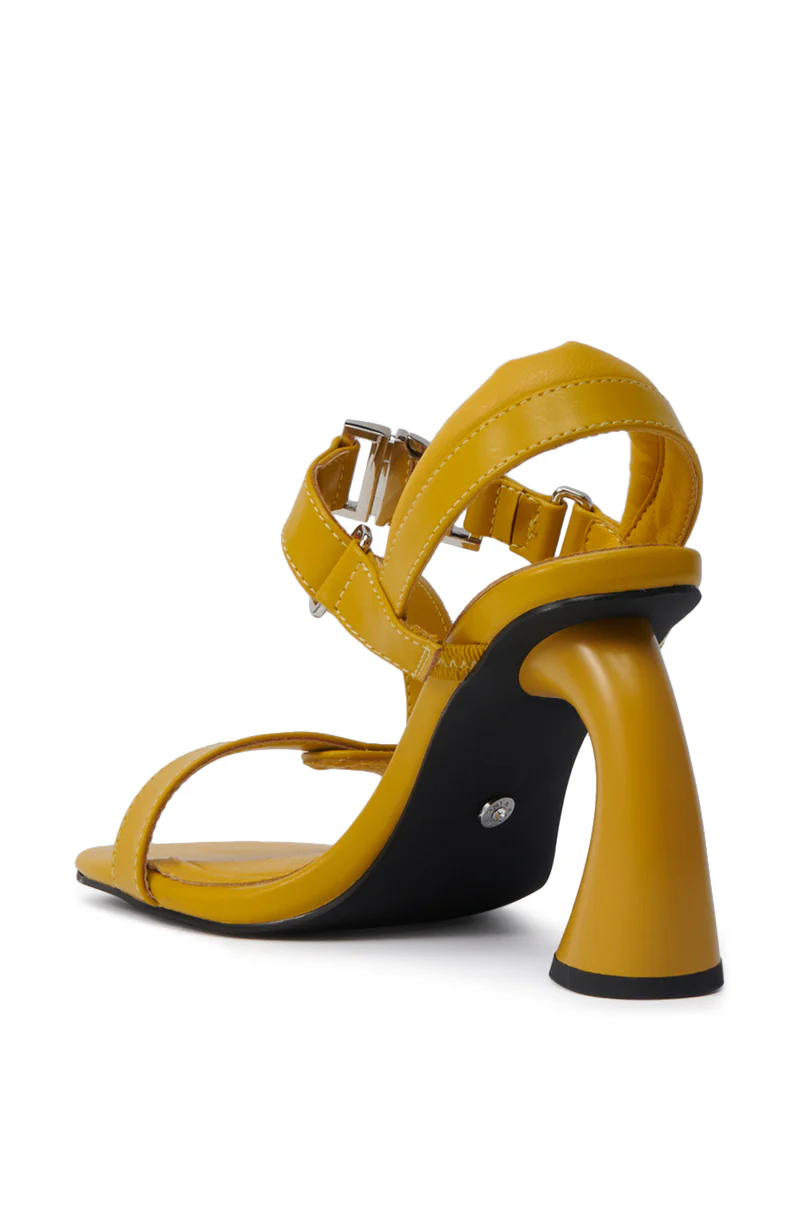 AZALEA WANG CAPRIZE MUSTARD NOVELTY HEEL SANDAL - Image 5