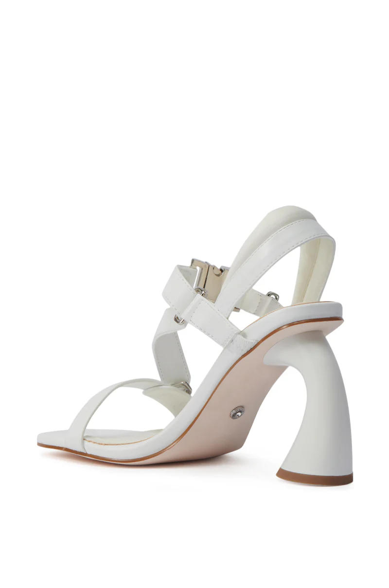 AZALEA WANG CAPRIZE WHITE INDUSTRIAL BUCKLE SANDAL - Image 5