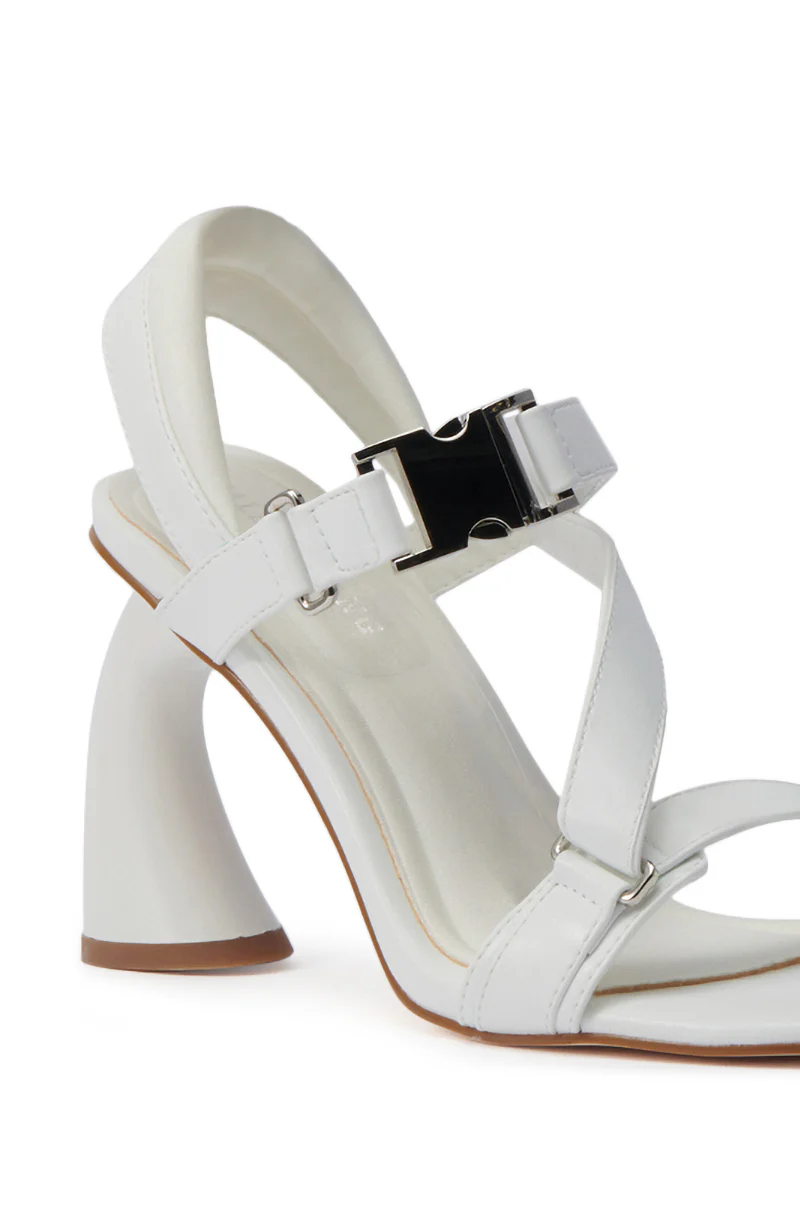 AZALEA WANG CAPRIZE WHITE INDUSTRIAL BUCKLE SANDAL - Image 6