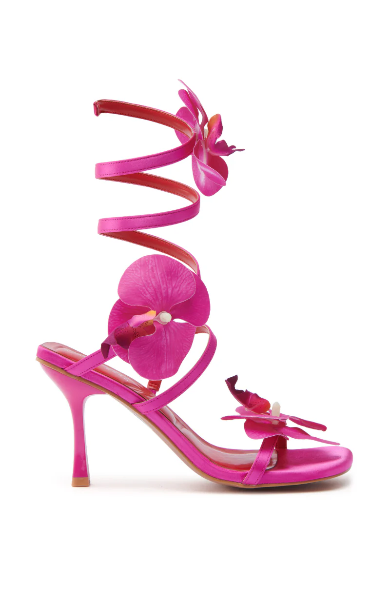 AZALEA WANG CARRINGTON FUCHSIA FLORAL COIL SANDAL - Image 3