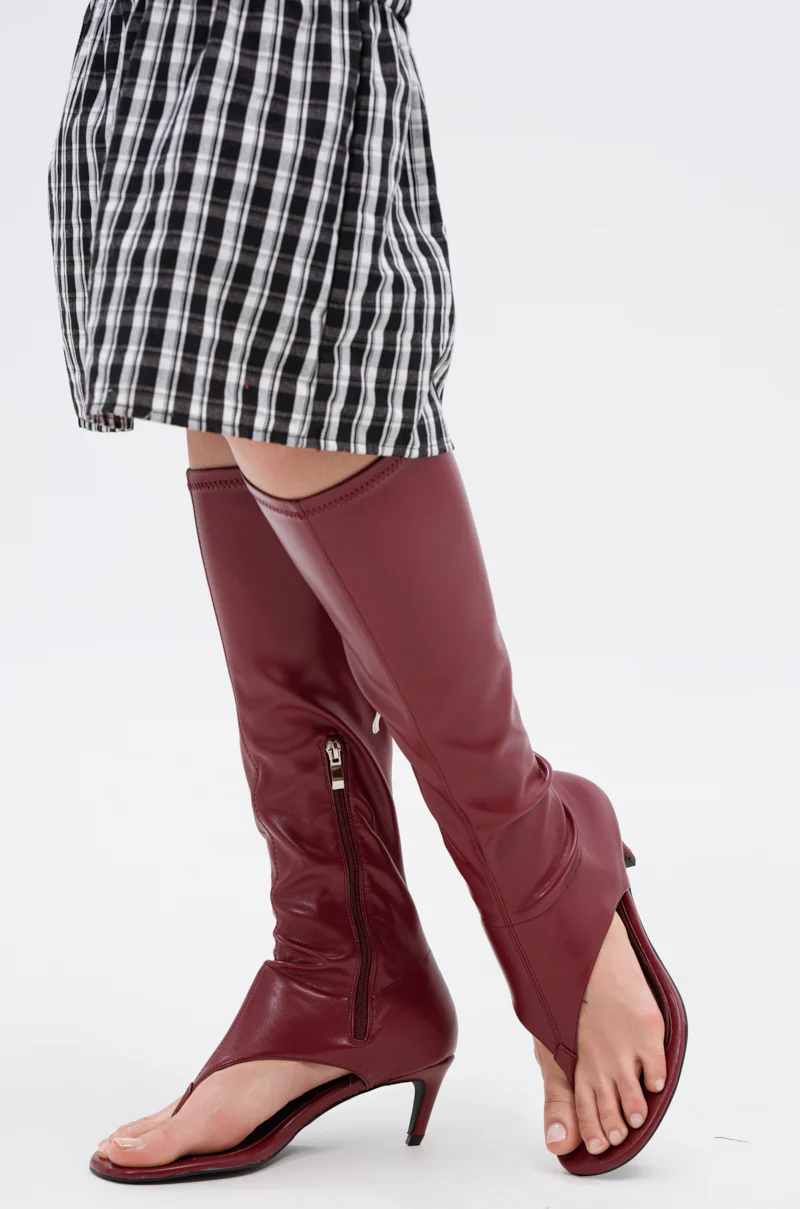 AZALEA WANG CECILE BURGUNDY SANDAL - Image 2