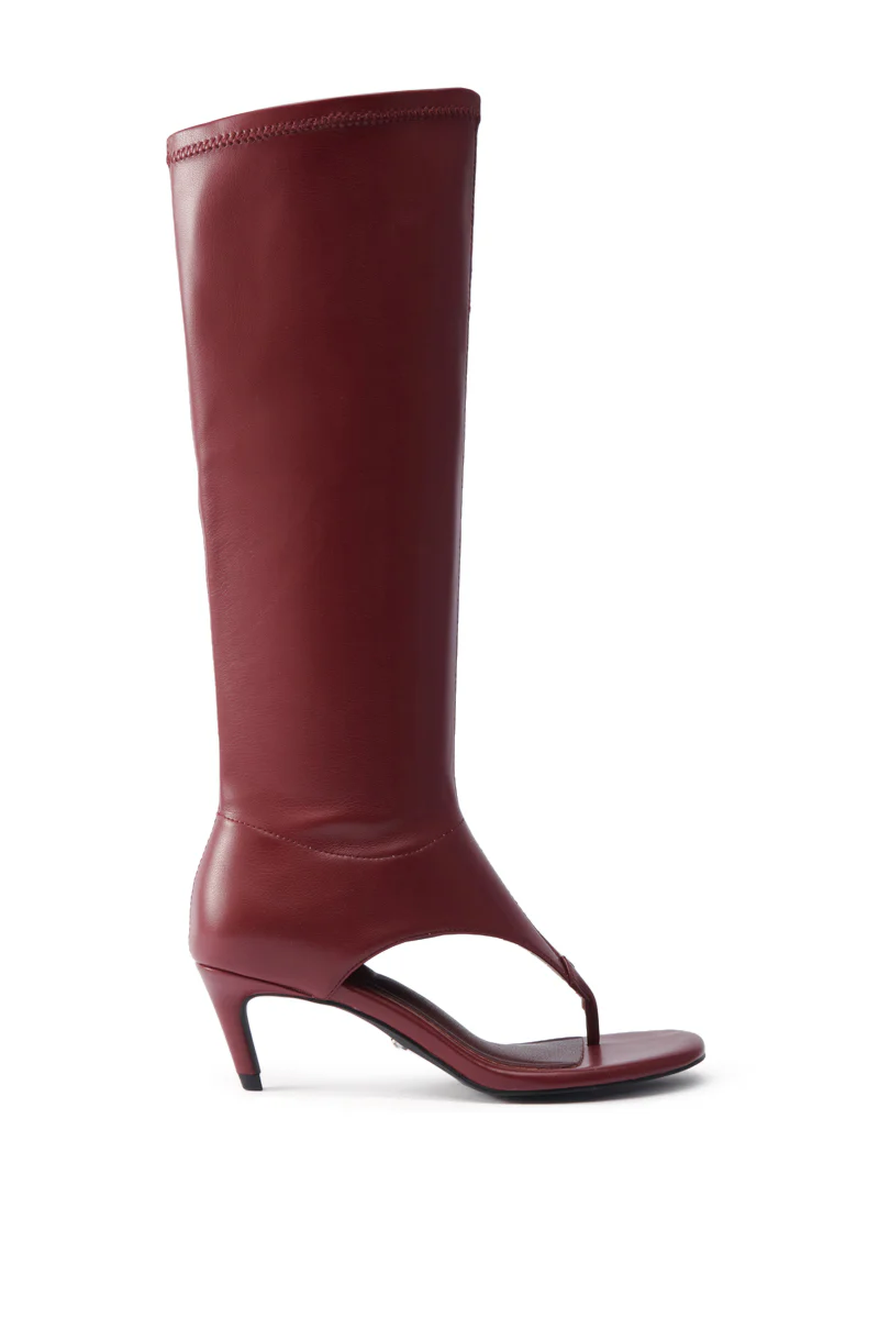 AZALEA WANG CECILE BURGUNDY SANDAL - Image 3