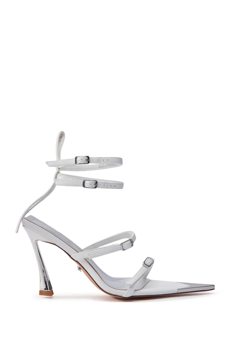 AZALEA WANG CELESIA WHITE STILETTO SANDAL - Image 6