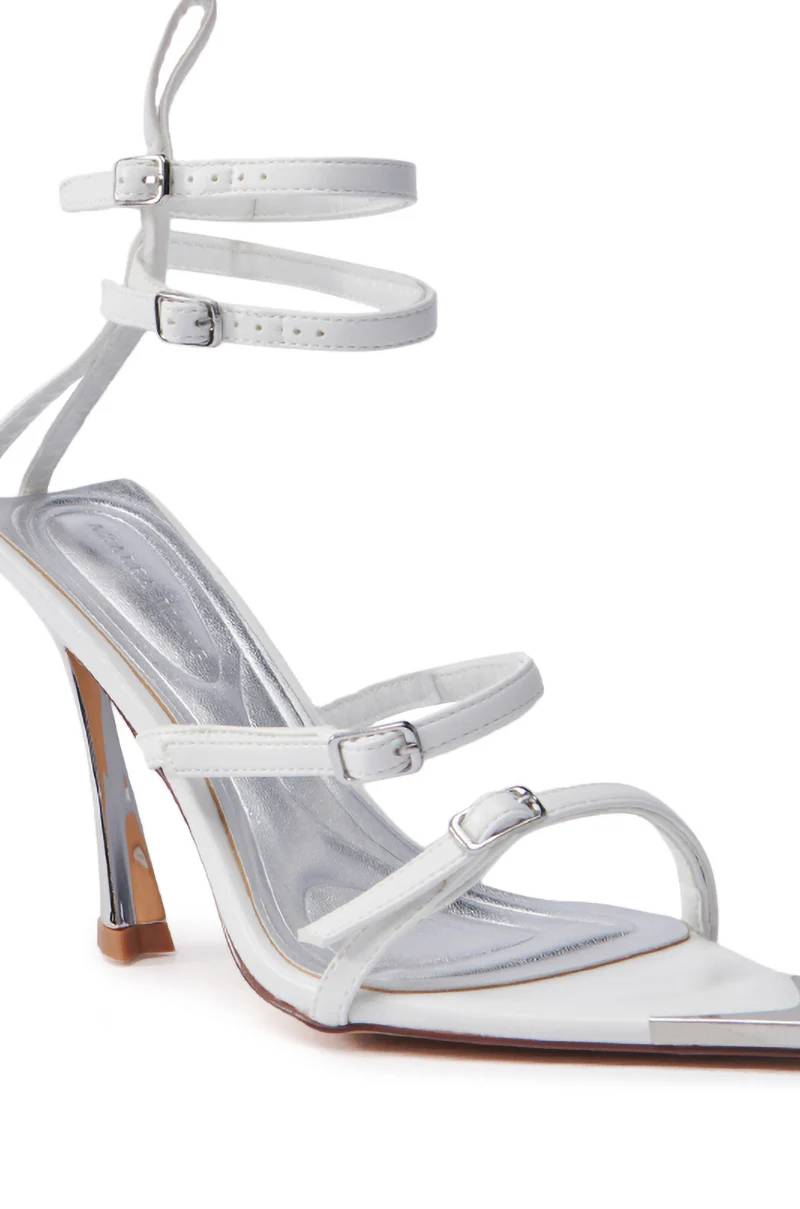 AZALEA WANG CELESIA WHITE STILETTO SANDAL - Image 9
