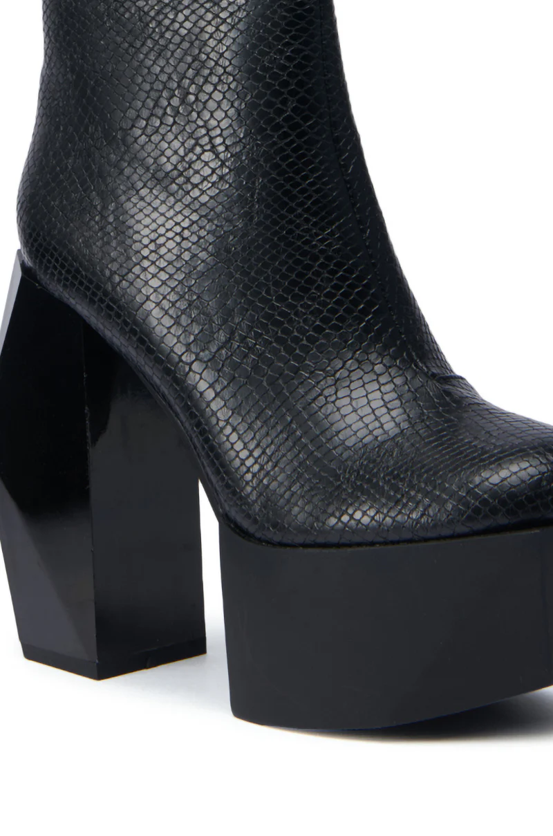 AZALEA WANG CELLINA SNAKE CHUNKY PLATFORM BOOTIE - Image 6
