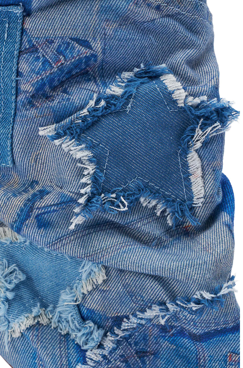 AZALEA WANG CHAITRA DENIM OPEN TOE BOOT - Image 9