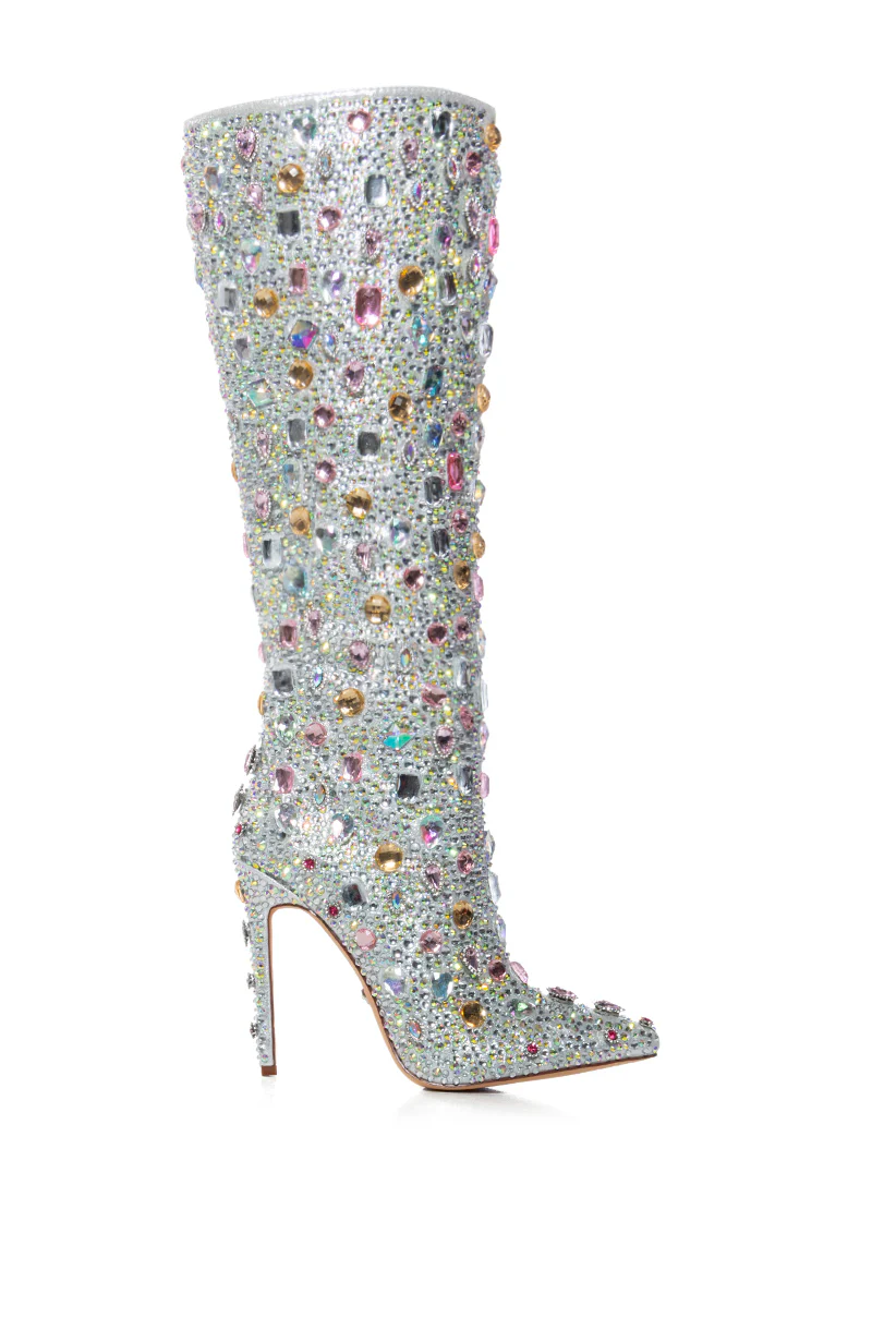 AZALEA WANG LAMARCA RHINESTONE COVERED BOOT IN PINK - Image 5