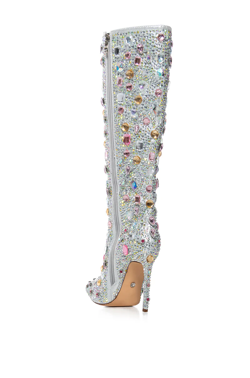 AZALEA WANG LAMARCA RHINESTONE COVERED BOOT IN PINK - Image 7