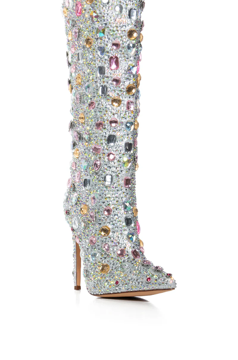 AZALEA WANG LAMARCA RHINESTONE COVERED BOOT IN PINK - Image 8